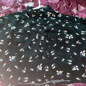 A button down cropped shirt